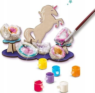 Set kreativ për kalamaj SES Creative Geodes Galaxy Unicorn, pikturim gjeodesh, bazë druri unikorni, shumëngjyrësh