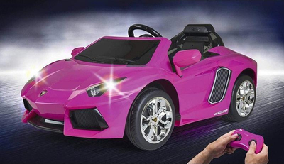 Makinë elektrike për kalamaj Feber Lamborghini Aventador, 6V, me telekomandë, rozë