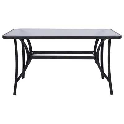 Tavolinë BRUNO, metal + xham të temperuar, 140×80×72 cm (HM5106.01), gri