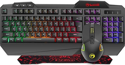 Set (tastierë, maus & mauspad) Marvo CM306, i zi