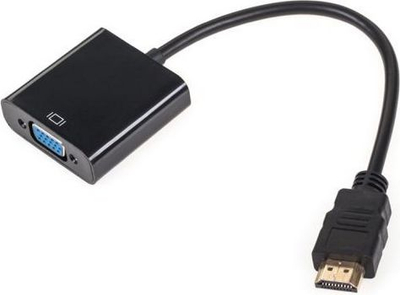 Adapter video LechPol KOM0842, HDMI në VGA, mini, i zi