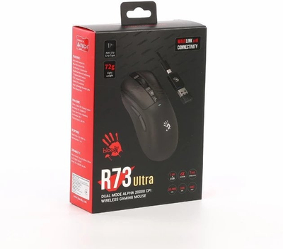 Гејминг глушец A4Tech Bloody R73 Ultra, безжичен, оптички Alpha 20K, црн