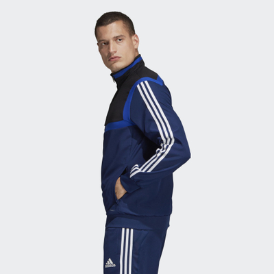 Xhaketë sportive Adidas Tiro 19 Presentation DT5267 për burra, poliestër Climalite, blu e errët