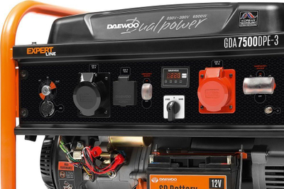 Gjenerator Daewoo GDA 7500DPE-3, 6500 W, trefazor, portokalli