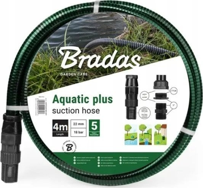 Црево вшмукувачко-испусно Bradas Aquatic Plus SATP2204, 4m, 22mm, зелено