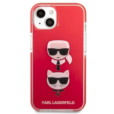 Kapak telefoni Karl Lagerfeld Karl and Choupette për iPhone 13, TPE, i kuq