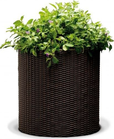Декоративна вазна Curver Medium Rattan, 18L, пластика, кафеава
