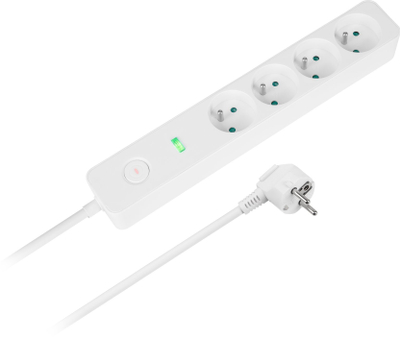 Zgjatues elektrik Rebel, 4 dalje, 1.5m, me çelës, i bardhë