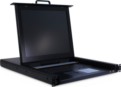Konzolë KVM Inter-Tech IPC KVM-1708, 17", LED, për rack, e zezë