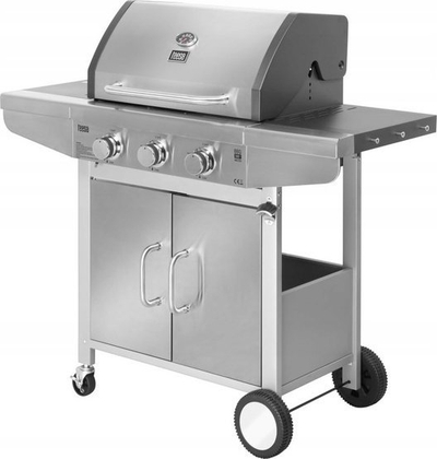 Grill me gaz Teesa BBQ 3001 Master, 3 brulera, inoks, ngjyrë argjendtë