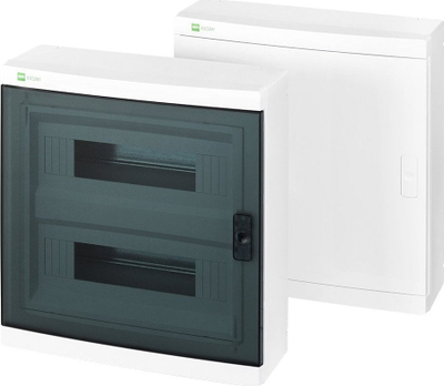 Kuti shpërndarëse Elektro-Plast Elegant 2425-01, 2x12 module, për mur jashtë, me derë transparente