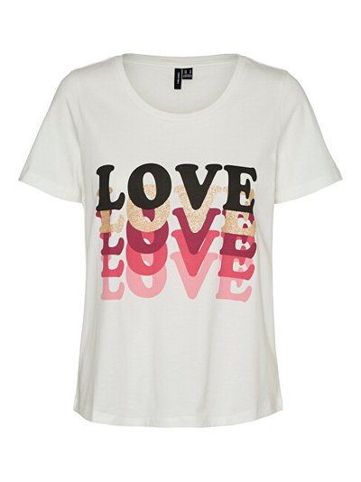 Bluzë Vero Moda VMAMALA Regular Fit 10291798 Snow White Love