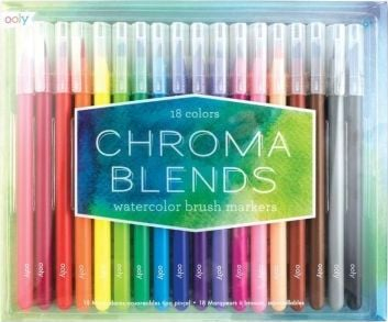Set markera akuarele Ooly Chroma Blends, brush, 18 copë