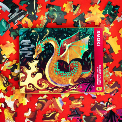 Set puzzle Wilga Dragons, 100 copa, me libër