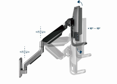 Mbajtëse Monitori Gembird, 17-32", 8kg, VESA 100x100, e zezë