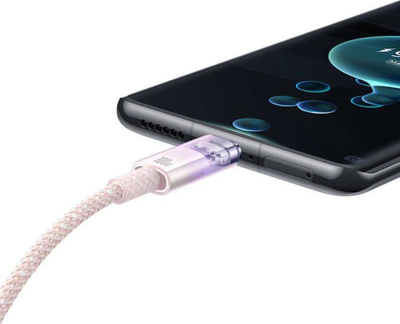 Kabllo karikimi Baseus Explorer, USB në USB-C, 100W 6A, 1m, rozë