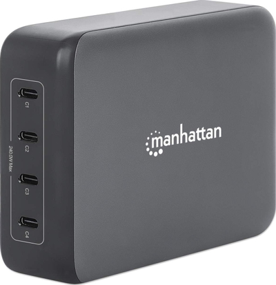 Stacion karikimi Manhattan 4 Port GaN, USB Power Delivery 240W, PD 3.1, i zi