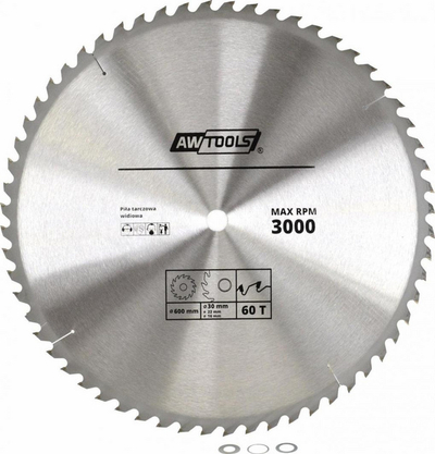Sharrë rrethore AWTools (AW48498), 600 x 60 x 30 mm