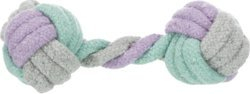 Lodër litari për qen Trixie Junior Rope Dumbbell, 22 cm, pambuk poliester, shumëngjyrëshe pastel