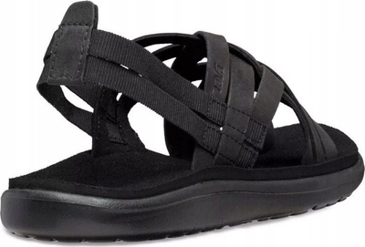 Sandale Teva Voya Strappy Leather, lëkurë, me shollë EVA, të zeza