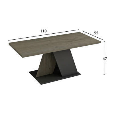 Tavolinë për kafe Dile 110x55x47Hcm (HM9528.01), gri