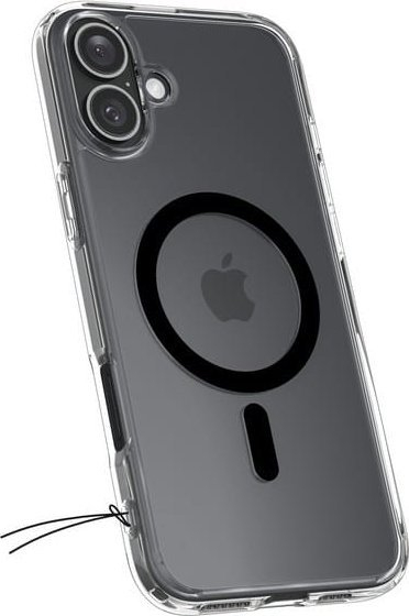Mbrojtëse telefoni Spigen Ultra Hybrid MagSafe, për iPhone 16 Plus, transparente, kornizë e zezë