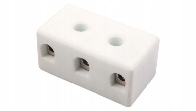 Konektor porcelani elektrik, 3 pole, 4mm², i bardhë
