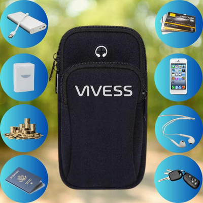 Armband për telefon Vivess, për vrapim, deri 6", i zi