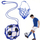 Stërvitës futbolli SP0822, rrjetë elastike, brez beli, blu