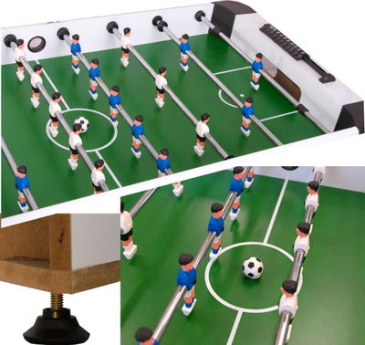 Tavolinë fussball Enero Foosball Game Table, me numërues rezultati, për 2 deri 4 lojtarë, e bardhë