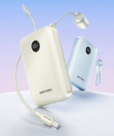 Power bank Vention FKAN0 C, 10000mAh, 22.5W, bezhë