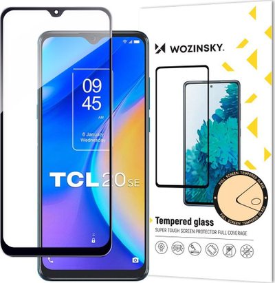 Qelq mbrojtës Wozinsky Full Glue për TCL 20 SE, 9H, me kornizë të zezë