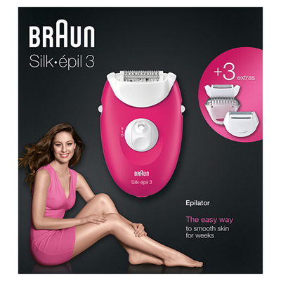 Depilator Braun Silk-épil 3-410, rozë