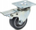 Rrotë me rrotullim Geko G71513 me fren, 75mm, me bllokim, gri