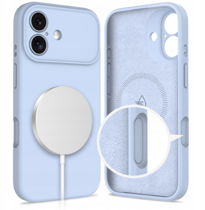 Kapak telefoni Tech-Protect Silicone MagSafe, për iPhone 17, Mist Blue