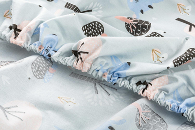 Çarçaf krevati Sensillo Printed Sheet Deer, 60x120cm, pambuk 100%, me goma
