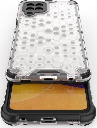Kapak mbrojtës Hurtel Honeycomb për Samsung Galaxy A22 4G, xhel TPU, i zi