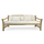 Sofa Torc druri teak natyral–e bardhë 210×100×80 cm (HM9339), bardhë