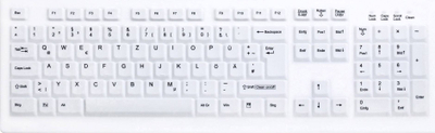 Tastierë mjekësore CHERRY AK-C8100F-UVS-W, USB, layout QWERTZ gjerman, e bardhë