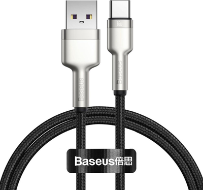 Kabllo karikimi Baseus, USB në USB C, 66W, e zezë