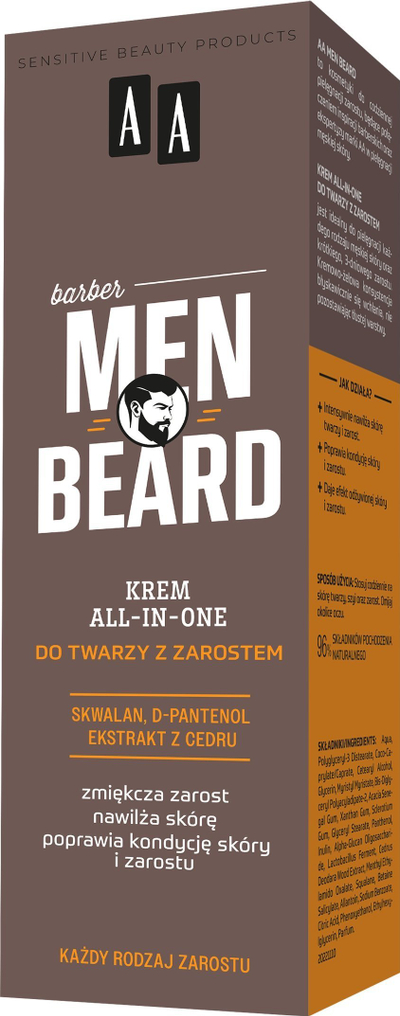 Krem fytyre për mjekër AA Men Beard All in One, 50ml, për lëkurë mashkullore
