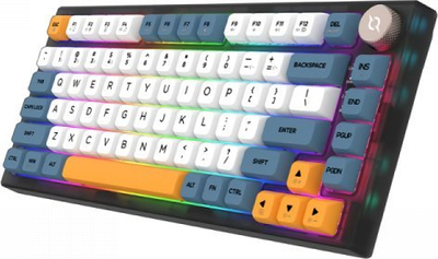 Механичка гејминг тастатура Aqirys LIBERTAS, безжична BT и со кабел, RGB, црна