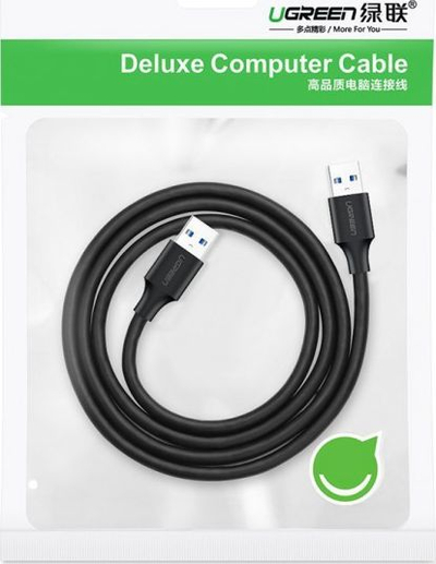 Kabllo USB Ugreen USB 2.0 A në A, 0.25m, e zezë