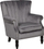 Fotolje SVEDALA Wingback, kadife, stil Çesterfild, gri