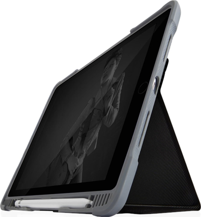 Kapak tablet STM Dux Plus Duo, me stand, i fortë rugged, i zi
