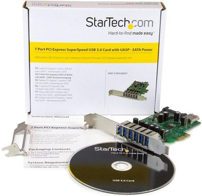 Kontrollues StarTech PCIe 2.0 x1, 7x USB 3.0 