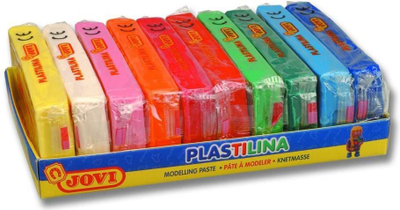 Set plasteline Jovi Plasticine, 10 ngjyra, 10x50g, shumëngjyrëshe
