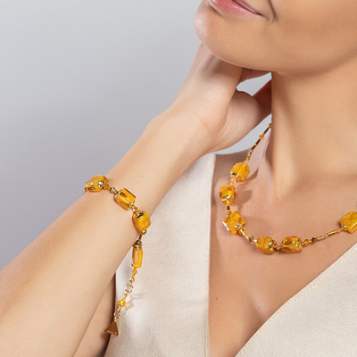 Byzylyk për femra Lampglas Elegant Amber Dream BCU56, portokalli