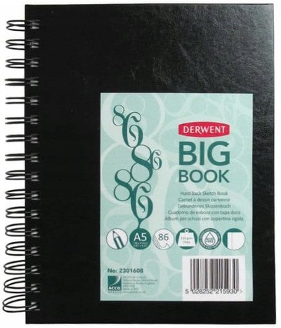 Bllok vizatimi Derwent Big Book, A5, me spirale, ngjyrë natyrale