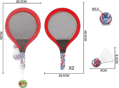 Set raketash Adar One, 2 raketa të mëdhaja, top edhe fllutur, shumëngjyrëshe
